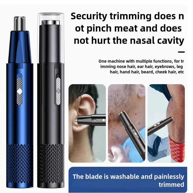 USB rechargeable nose hair trimmer with ergonomic design for comfortable use