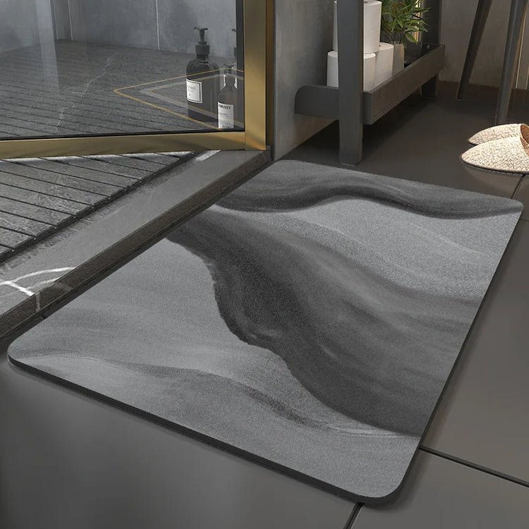 Absorbent diatomite bath mat for kitchen and bathroom