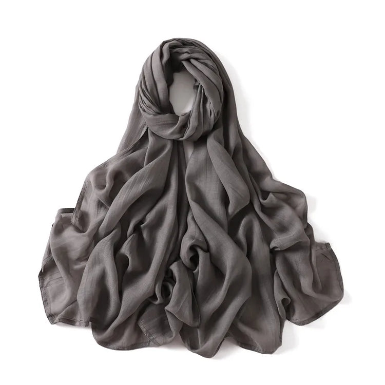 Elegant large hijab scarf in plain design, ideal for prayer, casual wear, or layering