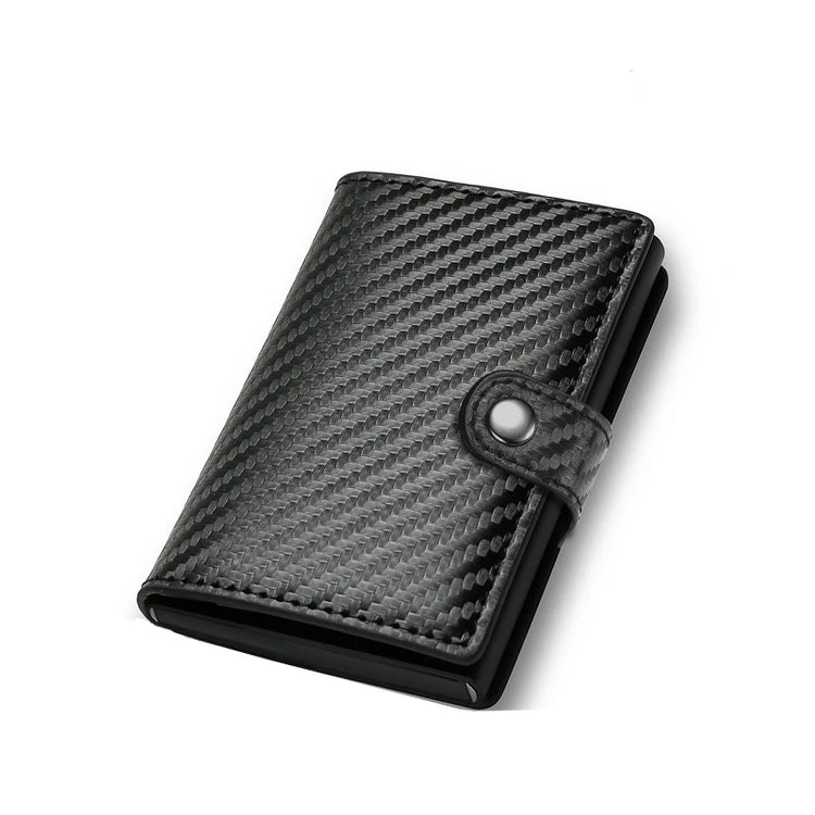 Black smart wallet with RFID blocking feature