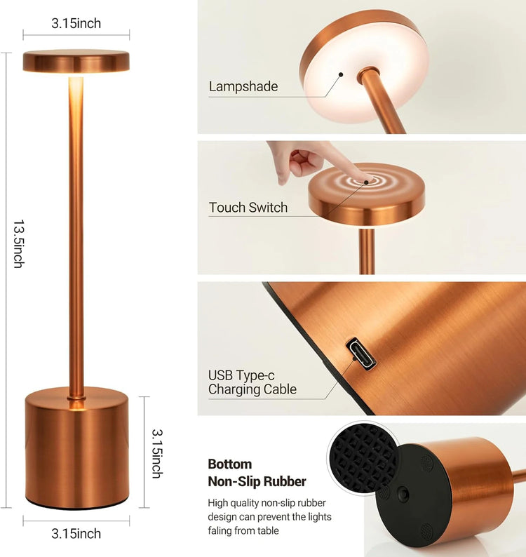Modern LED table lamp for home, bar, and hospitality lighting