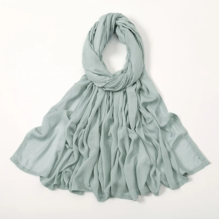 Plain rayon cotton hijab scarf, large size 190x85cm for full coverage and comfort