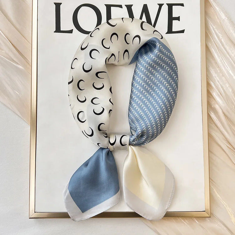 Polka dot silk bandana for women, worn as a ribbon, shawl, or stylish hijab