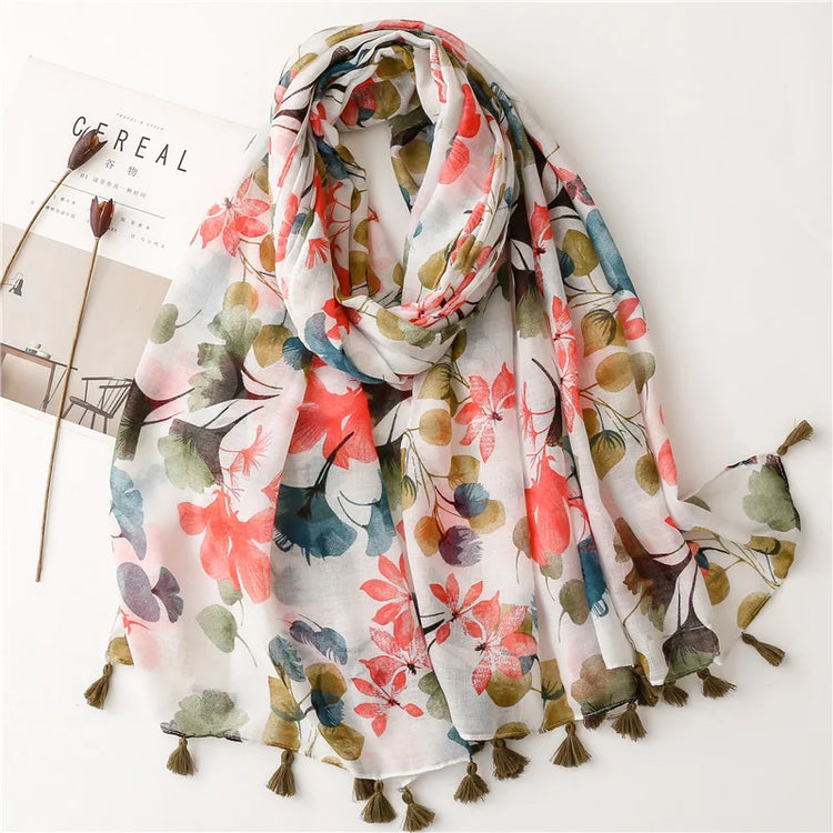 High quality lightweight pashmina stole, styled as a Muslim hijab or fashion wrap