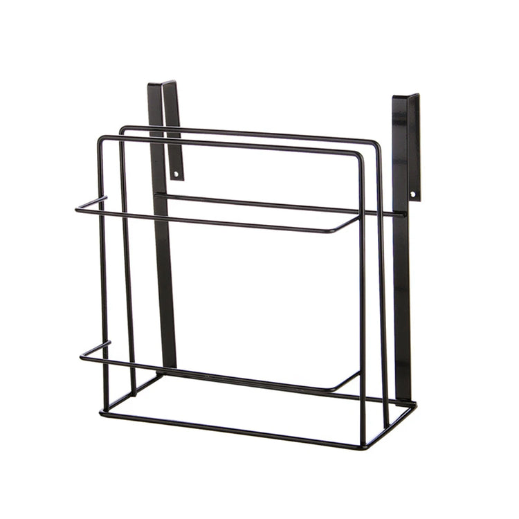 Double-layer wall-mounted cutting board rack with perforation-free design
