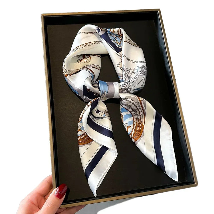 Versatile silk scarf for women with a luxury feel, perfect for hijab or bandana use