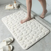 Super absorbent bath mat with cobblestone design