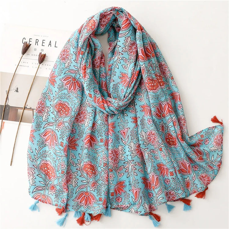 High quality lightweight pashmina stole, styled as a Muslim hijab or fashion wrap