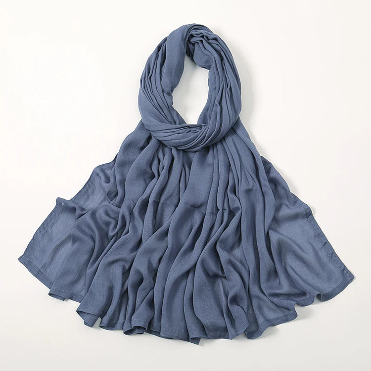 Plain rayon cotton hijab scarf, large size 190x85cm for full coverage and comfort
