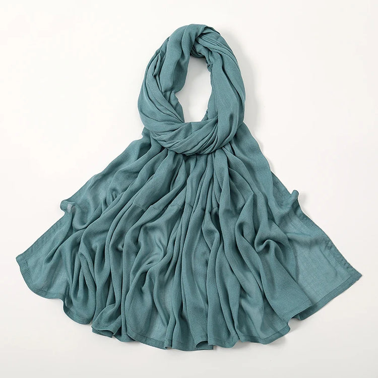 Plain rayon cotton hijab scarf, large size 190x85cm for full coverage and comfort