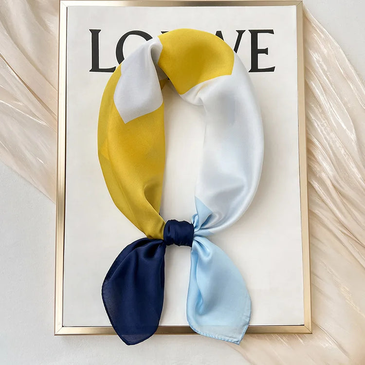 Polka dot silk bandana for women, worn as a ribbon, shawl, or stylish hijab