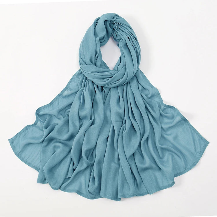 Plain rayon cotton hijab scarf, large size 190x85cm for full coverage and comfort