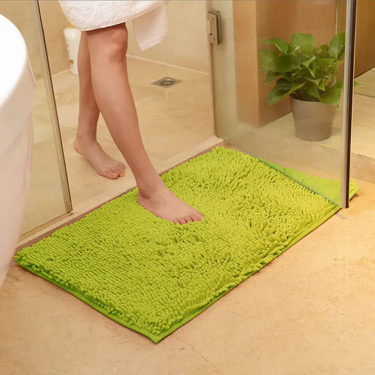 Memory carpet mat for door, toilet, and tub areas