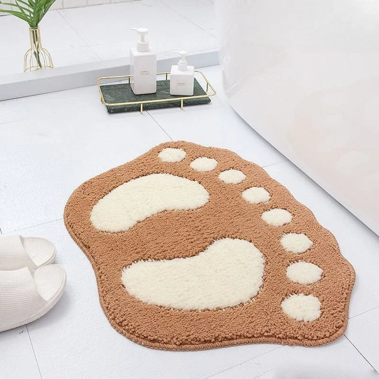 Water absorbent bathroom rug with non-slip backing