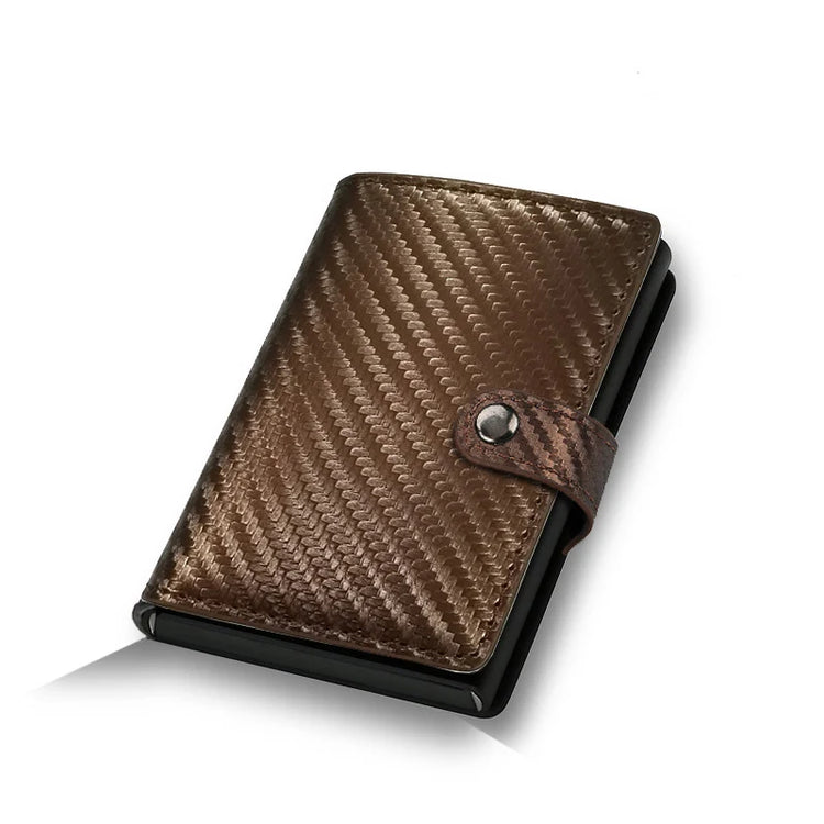 Black smart wallet with RFID blocking feature