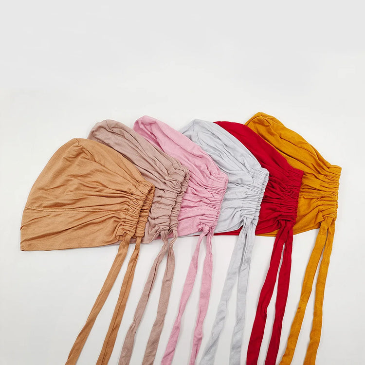 Soft modal Muslim turban hat for women, used as inner hijab cap or underscarf bonnet