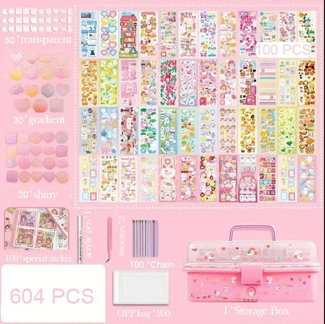 Full set of goo card stickers with tray for creative craft projects