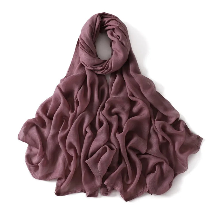 Elegant large hijab scarf in plain design, ideal for prayer, casual wear, or layering