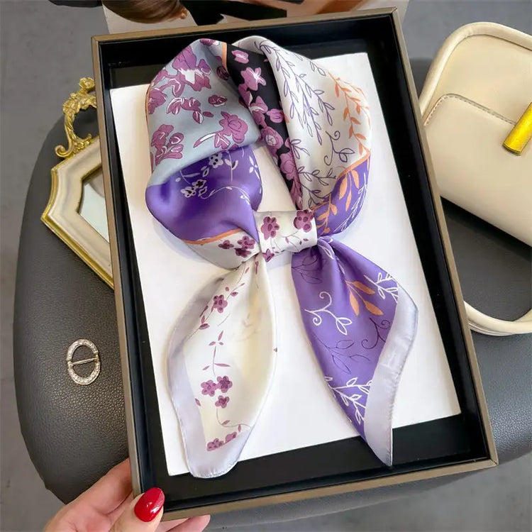 70cm satin silk scarf used as a hijab, wrist wrap, or elegant bandana for women