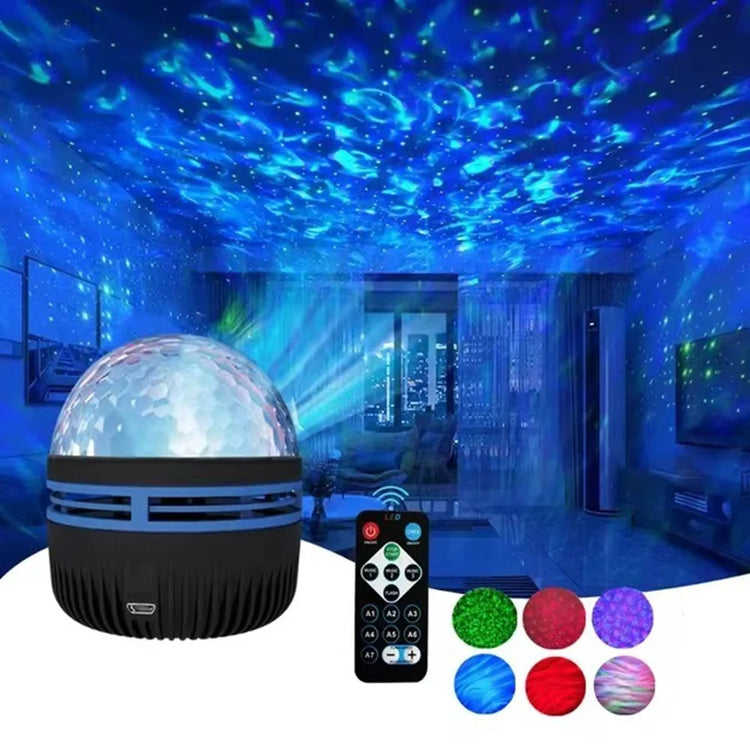 LED starry galaxy ocean wave projector with RGB colors and smart remote control