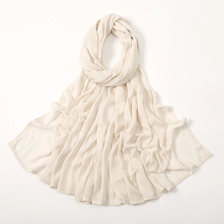 Plain rayon cotton hijab scarf, large size 190x85cm for full coverage and comfort