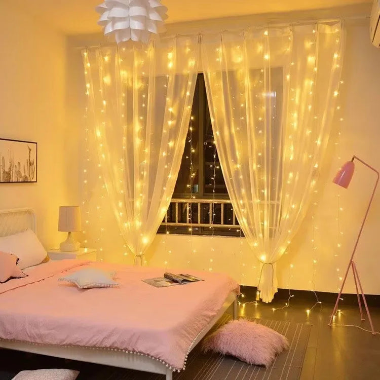 3x3m LED curtain garland fairy lights for window decoration