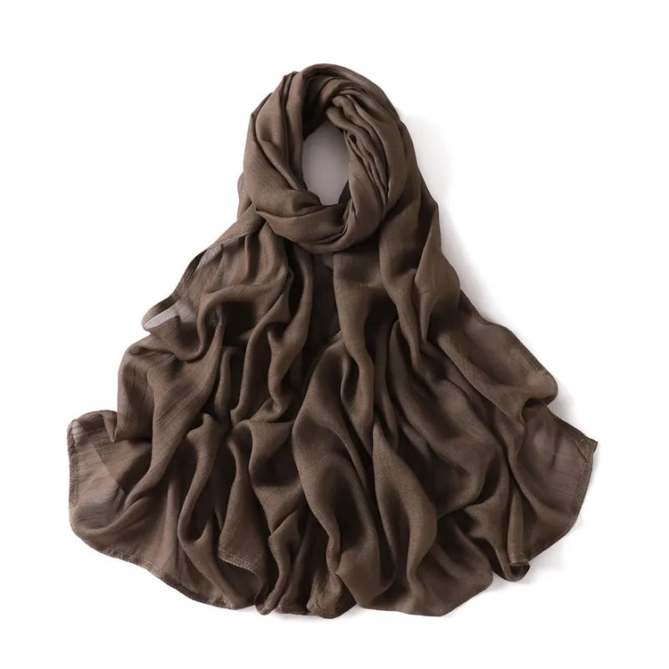 Elegant large hijab scarf in plain design, ideal for prayer, casual wear, or layering