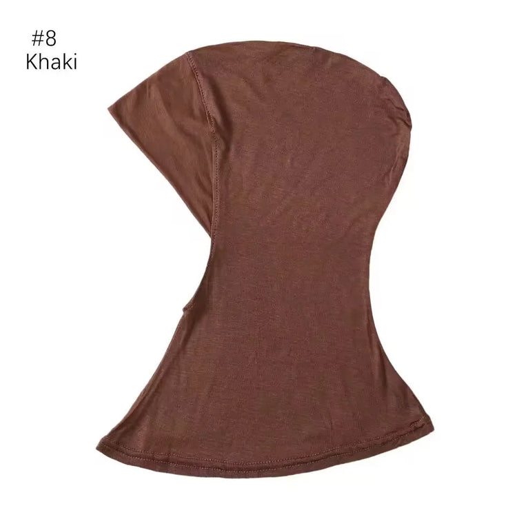 Elastic inner hijab cap ensuring snug fit under veils and shawl