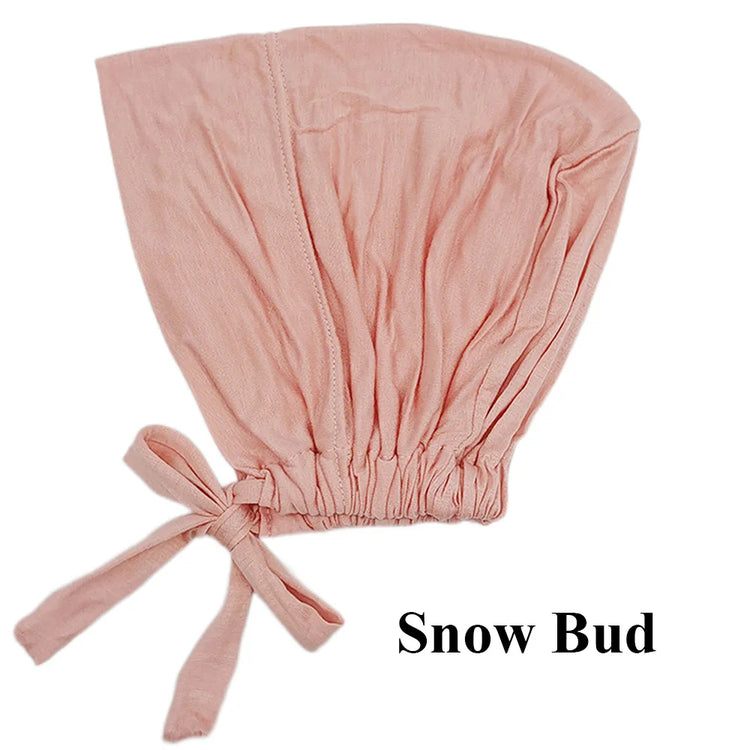 Soft modal Muslim turban hat for women, used as inner hijab cap or underscarf bonnet