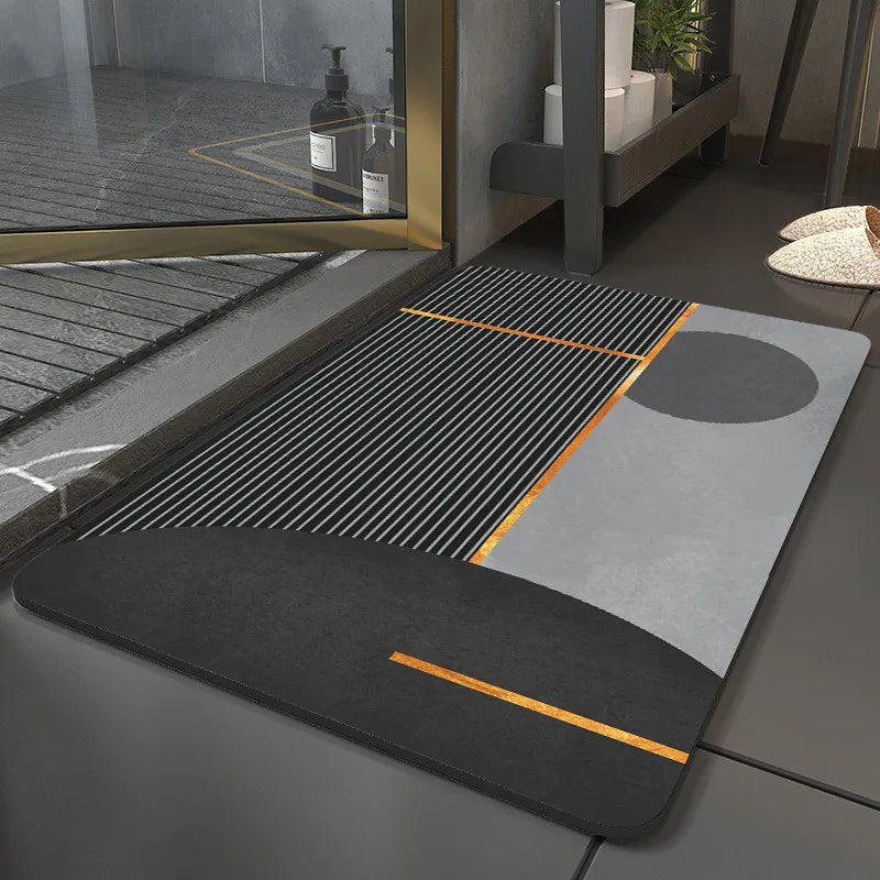 Absorbent diatomite bath mat for kitchen and bathroom