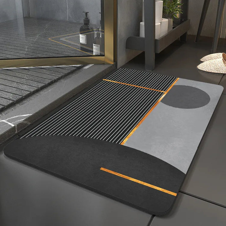 Absorbent diatomite bath mat for kitchen and bathroom
