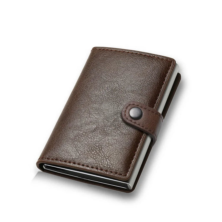 Black smart wallet with RFID blocking feature
