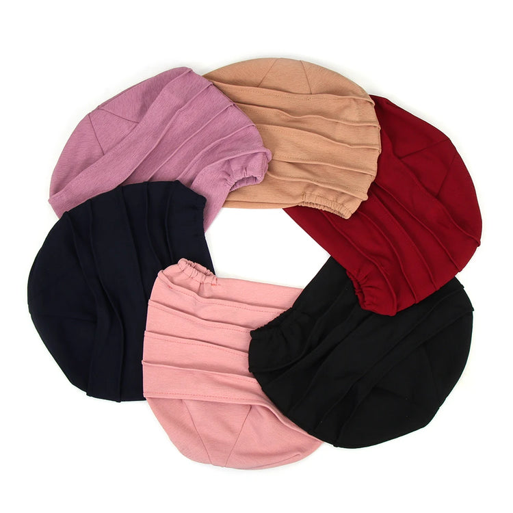 Elastic turban hat for women, used as a head wrap, bonnet, or modest fashion accessory