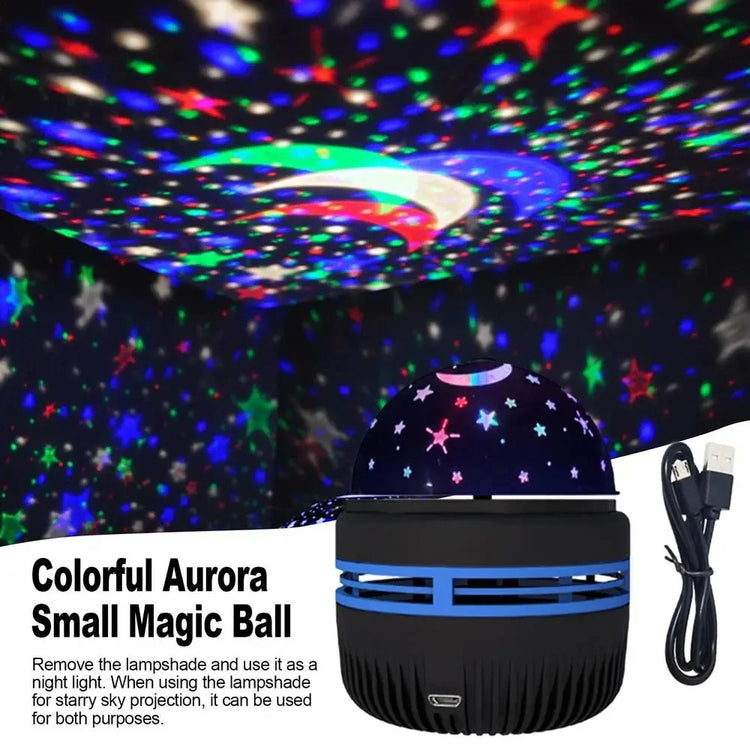 LED starry galaxy projector light with RGB colors and smart remote control