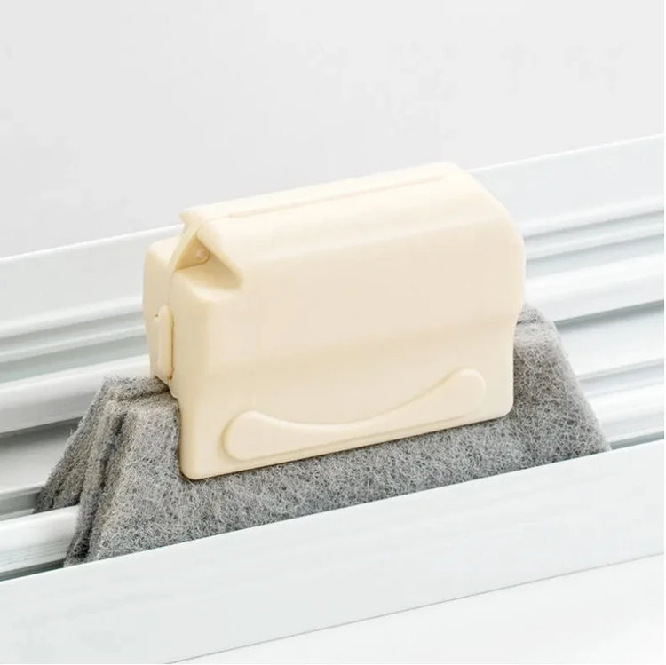 Window groove cleaning cloth and brush set for kitchen and bathroom use