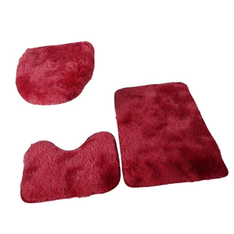 3-piece bath mat set with toilet lid cover