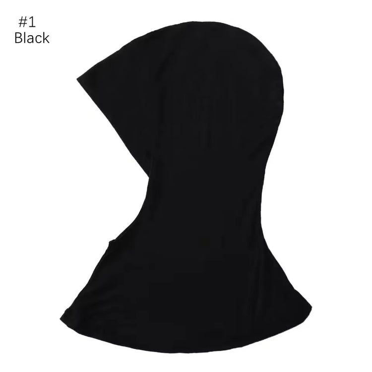 Elastic inner hijab cap ensuring snug fit under veils and shawl