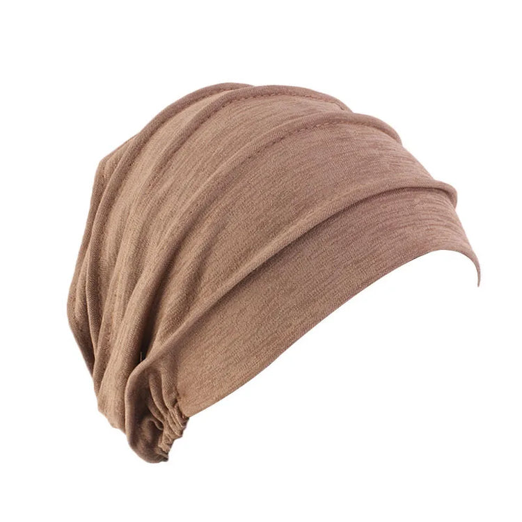 Elastic turban hat for women, used as a head wrap, bonnet, or modest fashion accessory