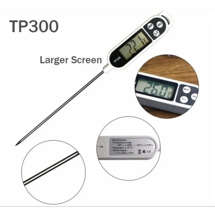 TP300 waterproof digital thermometer suitable for cooking, grilling, and baking