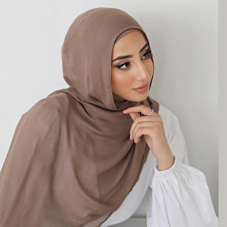 Plain rayon cotton hijab scarf, large size 190x85cm for full coverage and comfort