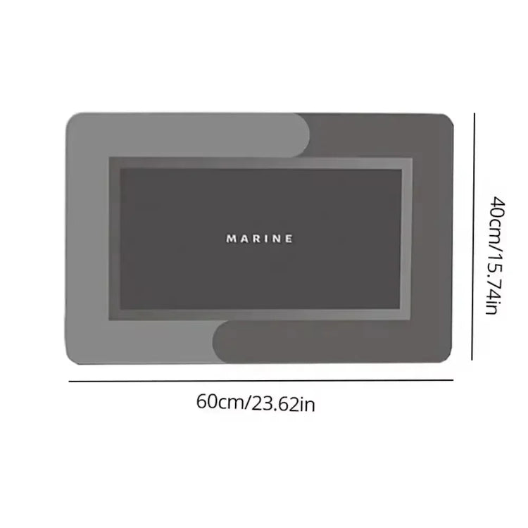 Water-absorbing bath mat with anti-skid backing