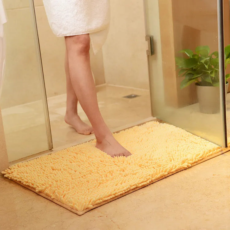 Memory carpet mat for door, toilet, and tub areas