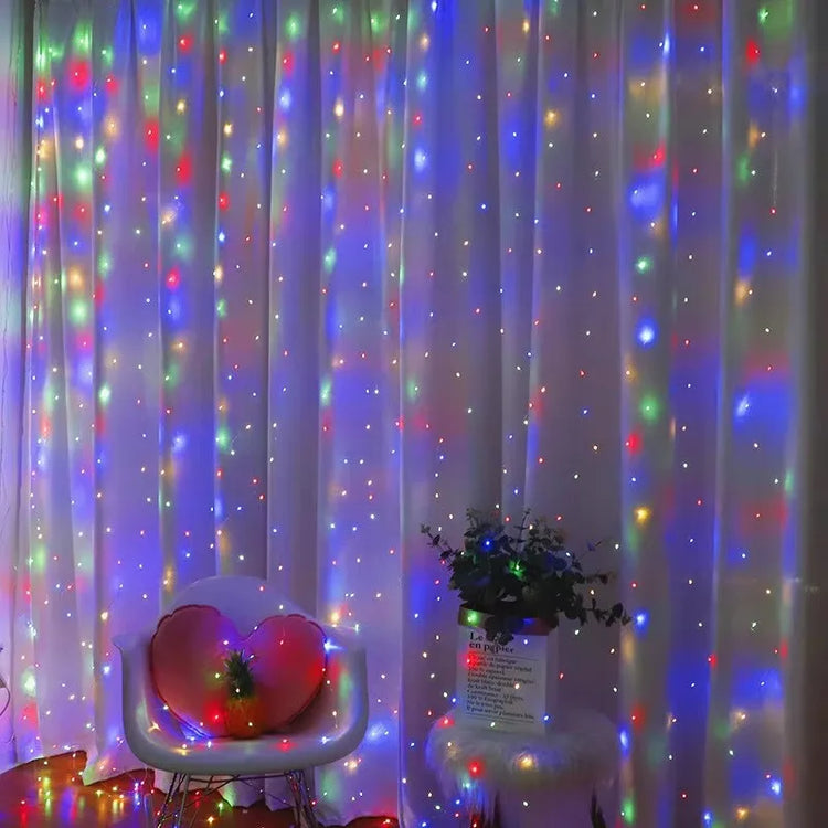 3x3m LED curtain garland fairy lights for window decoration