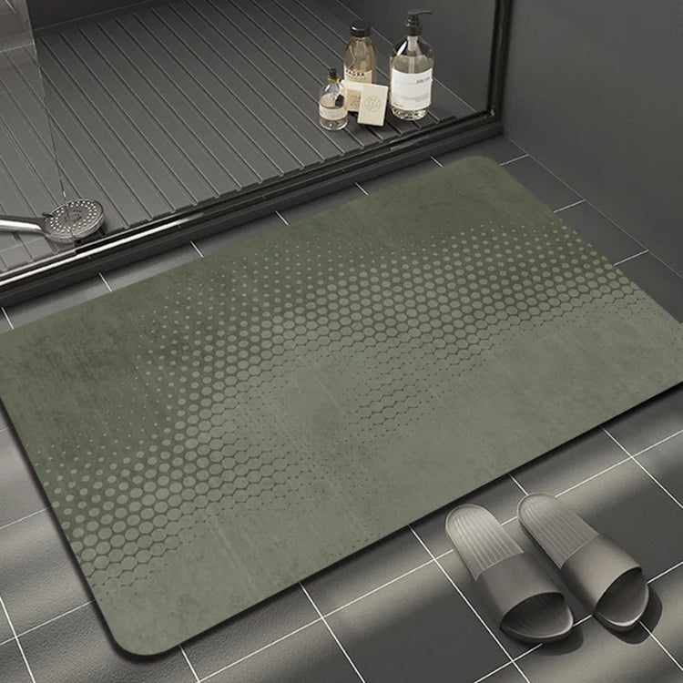 Absorbent diatomite bath mat for kitchen and bathroom