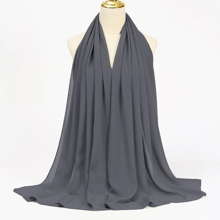 Lightweight voile headscarf in soft pastel tones, ideal for Muslim women&