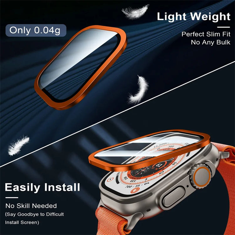 Anti-scratch tempered glass film for Apple Watch Ultra 2 with precise fit and high transparency