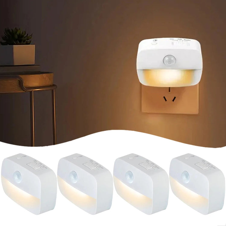 Energy-efficient LED night light with motion sensor, 220V EU plug, for bathroom and corridor