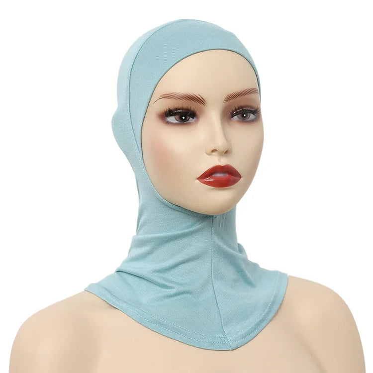 Elastic inner hijab cap ensuring snug fit under veils and shawl