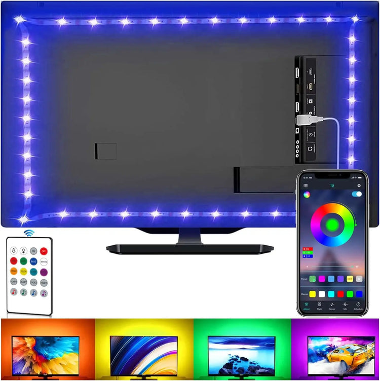 Bluetooth USB TV backlight kit with remote for customizable lighting