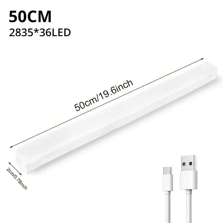 10cm rechargeable PIR motion sensor LED bar light with magnetic mount for compact spaces